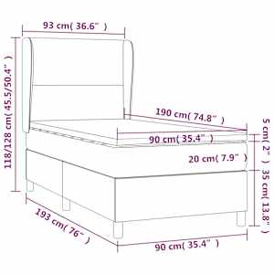 Box spring postel s matrací černá 90x190 cm textil - obrázek 7