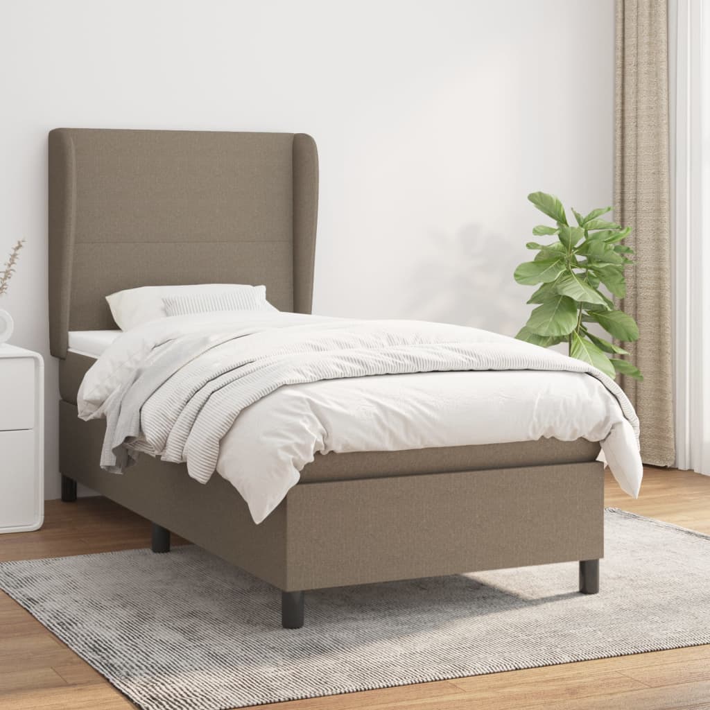  ΚΡΕΒΑΤΙ BOXSPRING ΜΕ ΣΤΡΩΜΑ TAUPE 90X190 ΕΚ.ΥΦΑΣΜΑΤΙΝΟ V-3127769