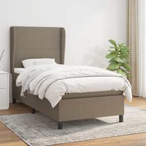 Box spring postel s matrací taupe 100 x 200 cm textil - obrázek 1
