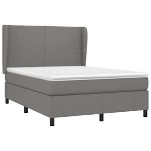 Box spring postel s matrací tmavě šedý 140 x 190 cm textil - obrázek 3
