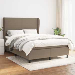 Box spring postel s matrací taupe 140x190 cm textil - obrázek 1