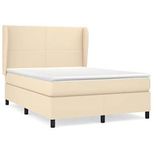 Box spring postel s matrací krémová 140x190 cm textil - obrázek 2
