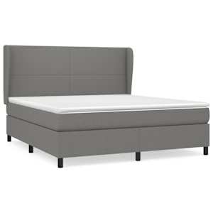 Box spring postel s matrací tmavě šedá 160x200 cm textil - obrázek 2
