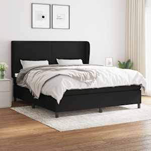 Box spring postel s matrací černá 160x200 cm textil - obrázek 1