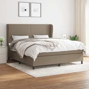 Box spring postel s matrací taupe 160x200 cm textil - obrázek 1