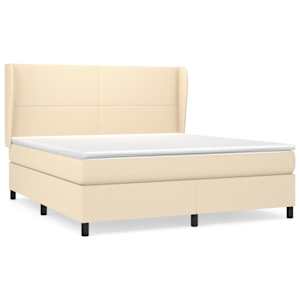 Box spring postel s matrací krémová 160x200 cm textil - obrázek 2