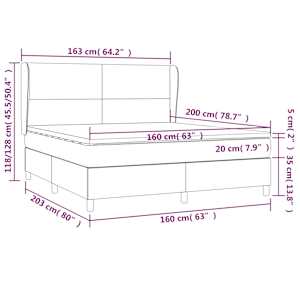 Box spring postel s matrací modrá 160x200 cm textil - obrázek 7