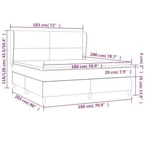 Box spring postel s matrací tmavě šedá 180x200 cm textil - obrázek 7
