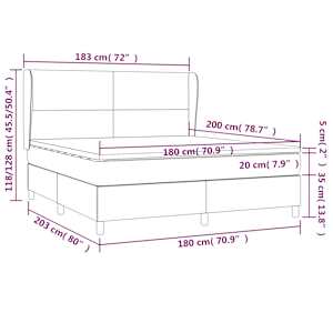 Box spring postel s matrací černá 180x200 cm textil - obrázek 7