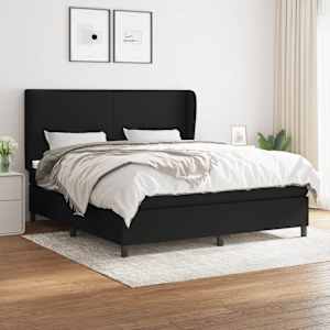 Box spring postel s matrací černá 180x200 cm textil - obrázek 1