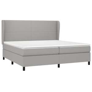 Box spring postel s matrací světle šedá 200 x 200 cm textil - obrázek 3