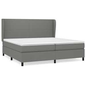 Box spring postel s matrací tmavě šedá 200x200 cm textil - obrázek 2