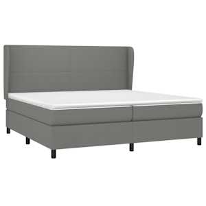 Box spring postel s matrací tmavě šedá 200x200 cm textil - obrázek 3
