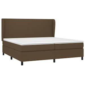 Box spring postel s matrací tmavě hnědá 200x200 cm textil - obrázek 3