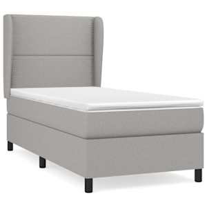 Box spring postel s matrací světle šedá 90x190 cm textil - obrázek 2