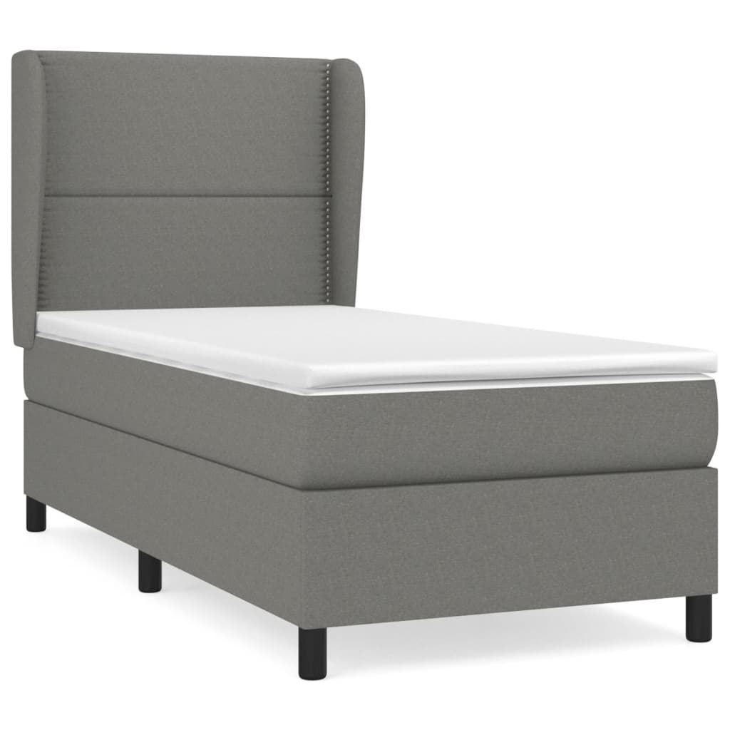 Thumbnail - vidaXL Boxspringbett mit Matratze Dunkelgrau 90x190 cm Stoff