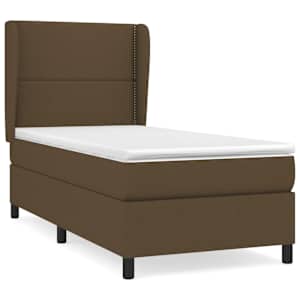 Box spring postel s matrací tmavě hnědá 90x190 cm textil - obrázek 2