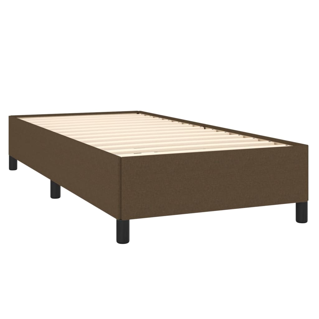 sötétbarna szövet rugós ágy matraccal 90 x 190 cm