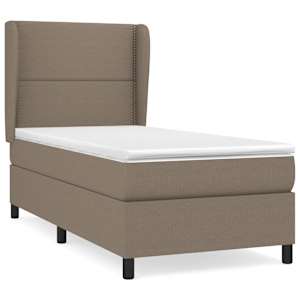 Box spring postel s matrací taupe 90x190 cm textil - obrázek 2