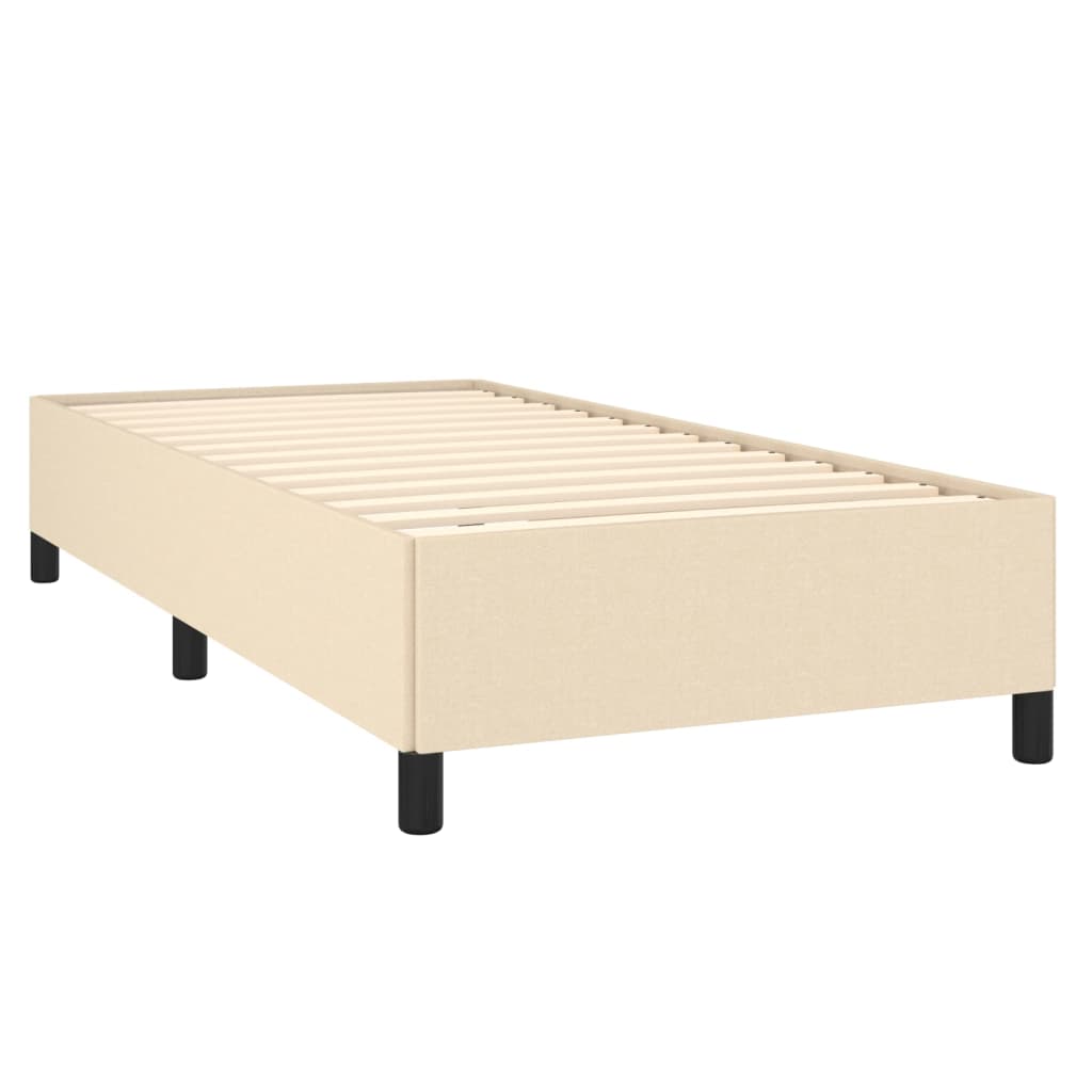 Box spring postelja z vzmetnico krem 90x190 cm blago