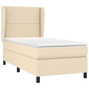 Box spring postel s matrací krémová 90x190 cm textil - obrázek 3