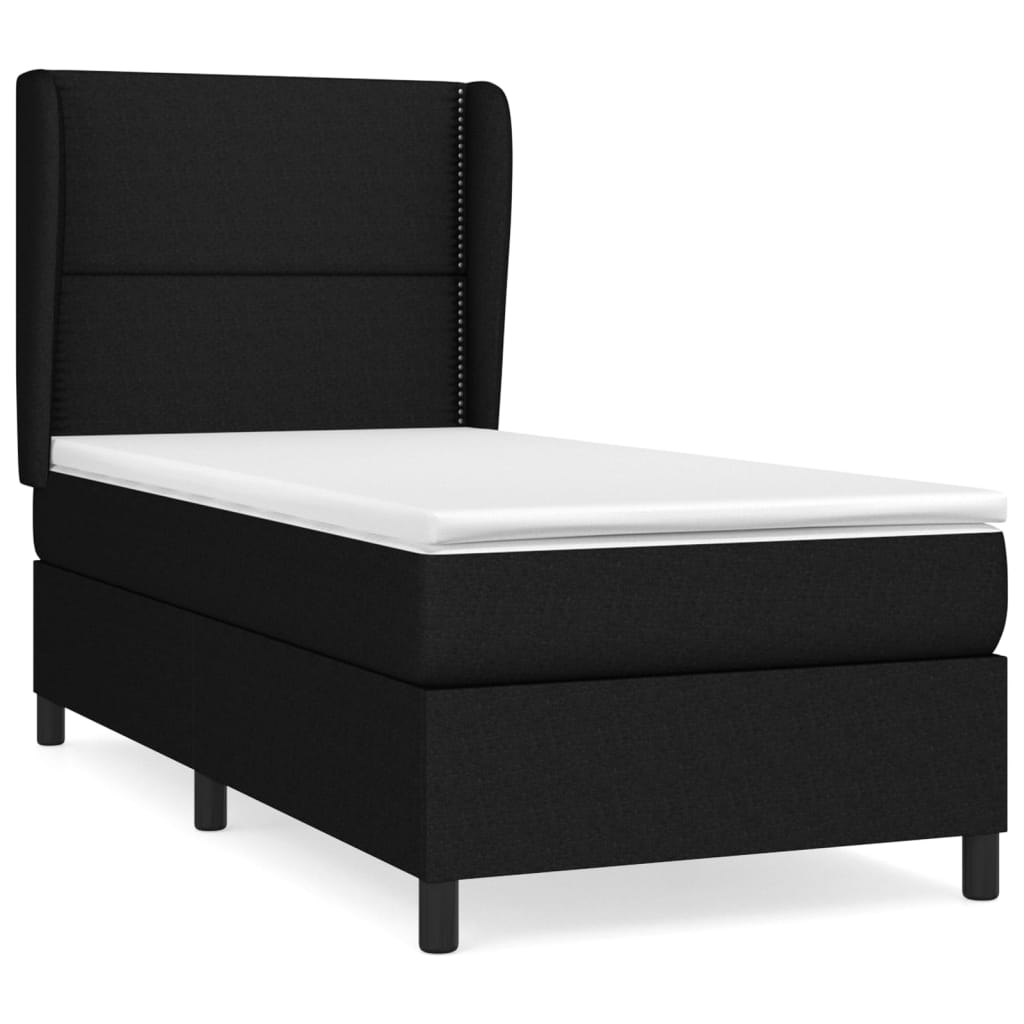 Thumbnail - vidaXL Boxspringbett mit Matratze Schwarz 90x200 cm Stoff