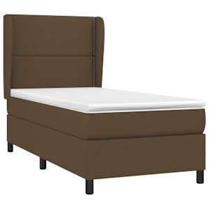 Box spring postel s matrací tmavě hnědá 100 x 200 cm textil - obrázek 3