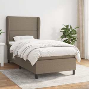 Box spring postel s matrací taupe 100 x 200 cm textil - obrázek 1
