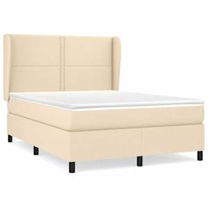 Box spring postel s matrací krémová 140x190 cm textil - obrázek 2