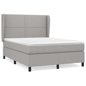 Box spring postel s matrací světle šedá 140 x 200 cm textil - obrázek 2