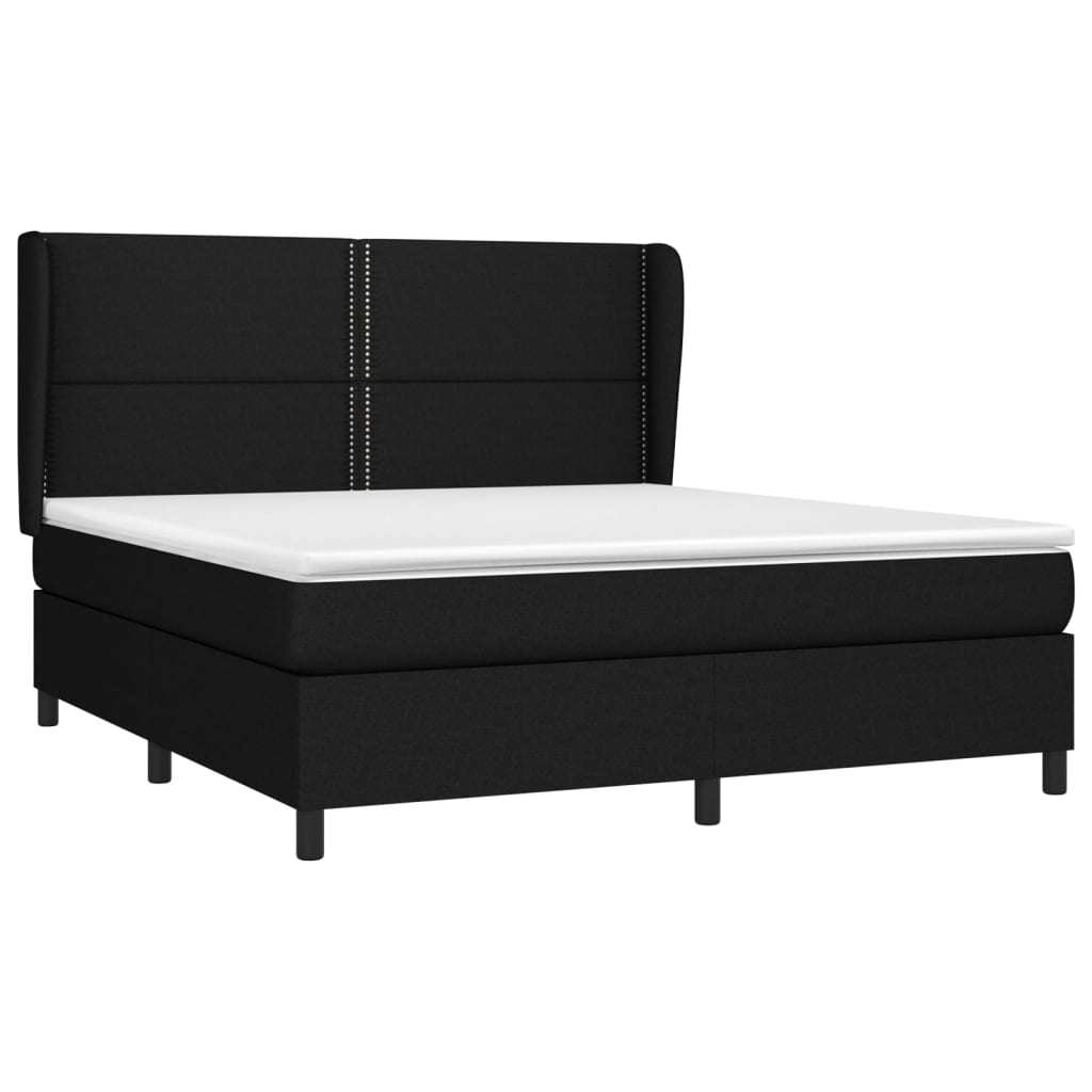 Thumbnail - vidaXL Boxspringbett mit Matratze Schwarz 160x200 cm Stoff