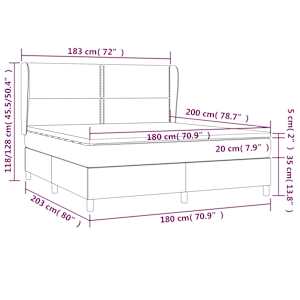 Box spring postel s matrací světle šedá 180 x 200 cm textil - obrázek 7