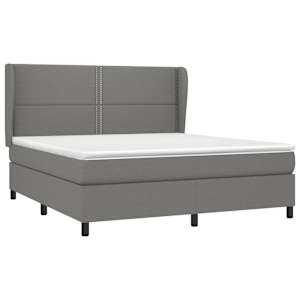 Box spring postel s matrací tmavě šedá 180x200 cm textil - obrázek 3