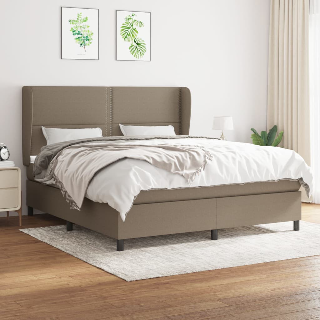 Boxspringbett mit Matratze Taupe 180×200 cm Stoff