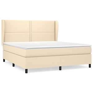 Box spring postel s matrací krémová 180x200 cm textil - obrázek 2
