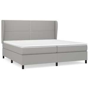 Box spring postel s matrací světle šedá 200 x 200 cm textil - obrázek 2