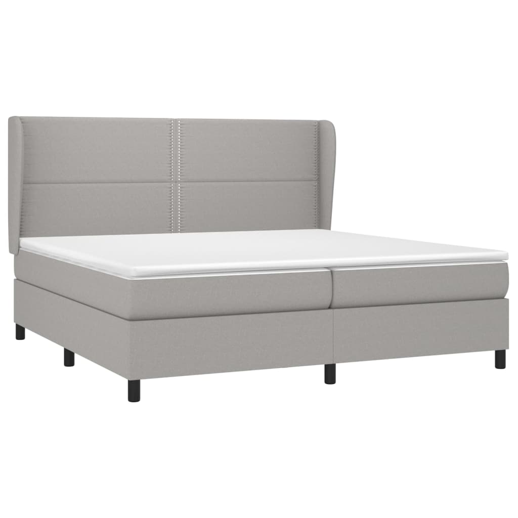 Thumbnail - vidaXL Boxspringbett mit Matratze Hellgrau 200x200 cm Stoff