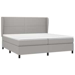 Box spring postel s matrací světle šedá 200 x 200 cm textil - obrázek 3