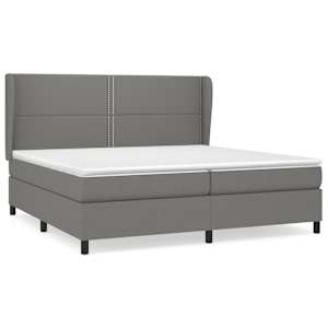 Box spring postel s matrací tmavě šedá 200x200 cm textil - obrázek 2