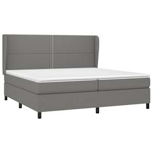 Box spring postel s matrací tmavě šedá 200x200 cm textil - obrázek 3
