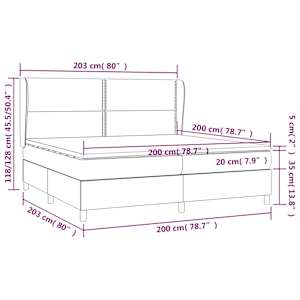 Box spring postel s matrací černá 200x200 cm textil - obrázek 7