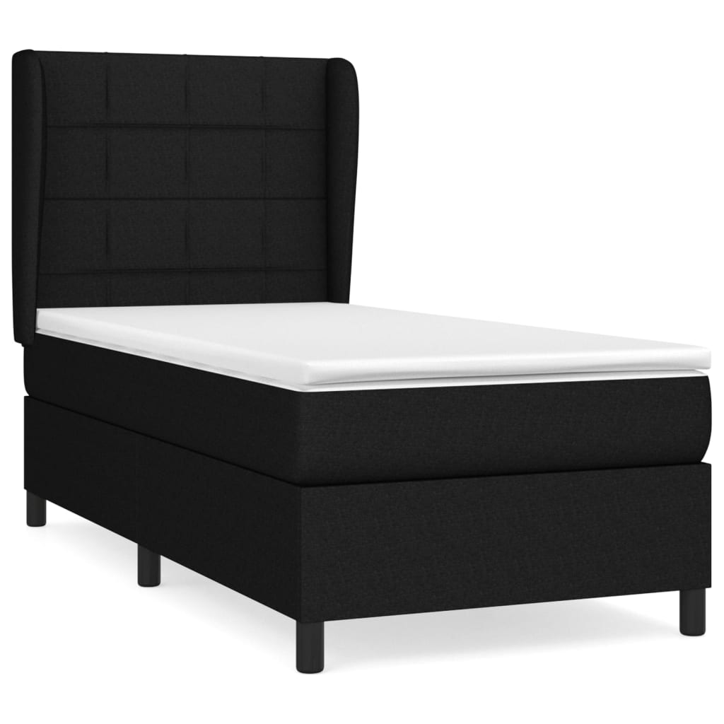 Thumbnail - vidaXL Boxspringbett mit Matratze Schwarz 80x200 cm Stoff