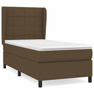 Box spring postel s matrací tmavě hnědá 80x200 cm textil - obrázek 2