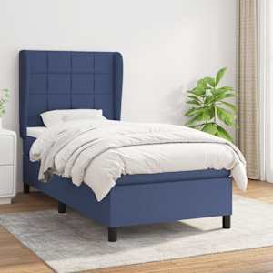 Box spring postel s matrací modrá 80x200 cm textil - obrázek 1