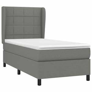 Box spring postel s matrací tmavě šedá 90x190 cm textil - obrázek 3