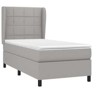 Box spring postel s matrací světle šedá 90x200 cm textil - obrázek 3