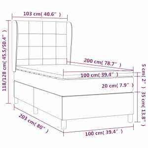 Box spring postel s matrací černá 100 x 200 cm textil - obrázek 7