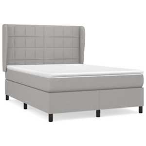 Box spring postel s matrací světle šedá 140 x 190 cm textil - obrázek 2
