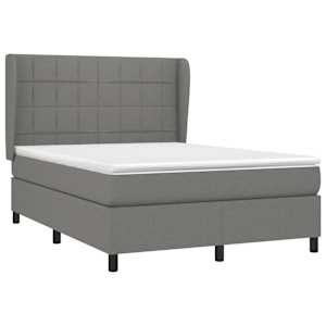 Box spring postel s matrací tmavě šedý 140 x 190 cm textil - obrázek 3