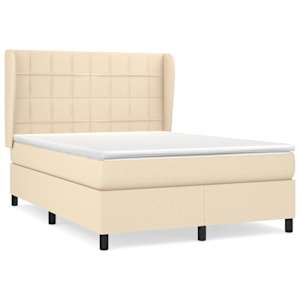Box spring postel s matrací krémová 140x190 cm textil - obrázek 2